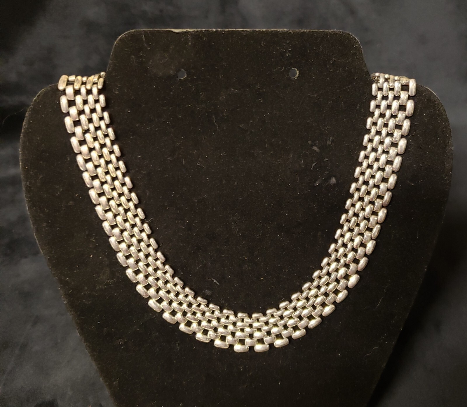 Vintage Napier Silver Interlocking Link Statement… - image 1