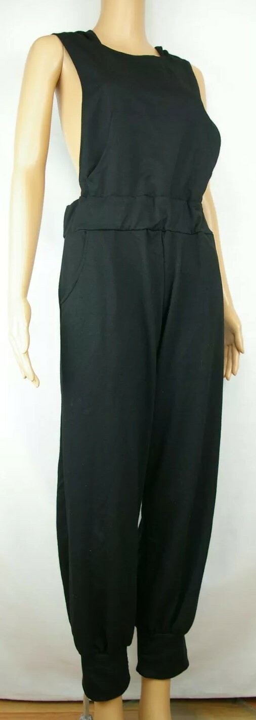 Brian Freidman Solid Black Hooded Pants Overall D… - image 10