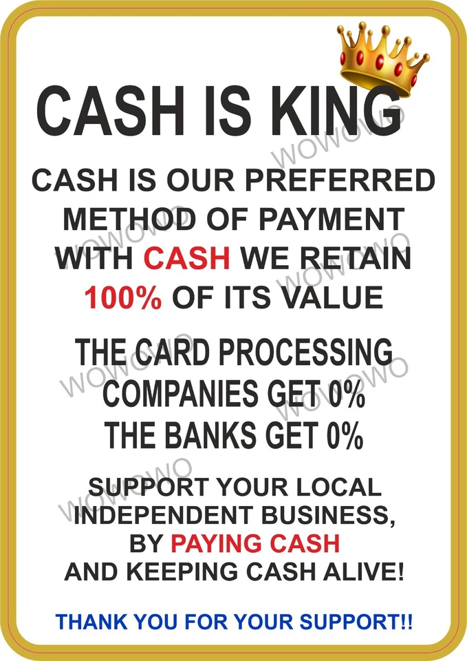 Ice Cream Van Sticker Cash is King Cash Payment Catering trailer decal cafe shop