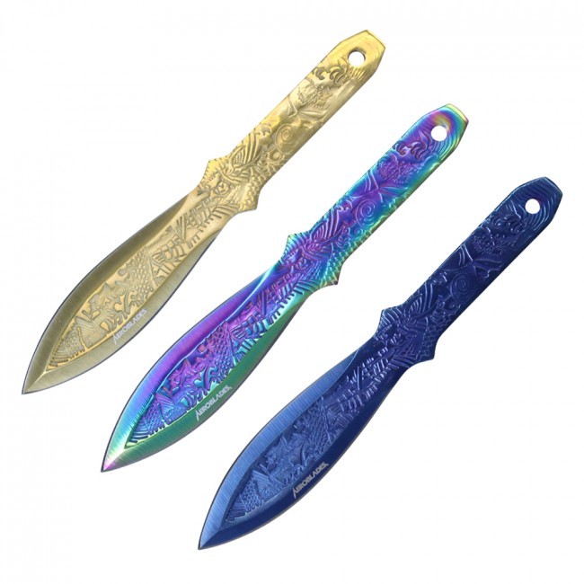 Knives Out Rainbow Foil FaB 3枚セット Throwing Knife Set | Aeroblades 3 Pc. 6.5