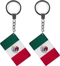 Mexico Flag Keychain Mexican Key Ring 2 Pack