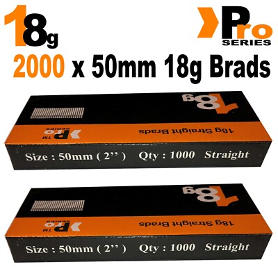 18 Gauge Brads Nägel: Größe 50 mm Brads (2000 Brad Nail Handy Pack)