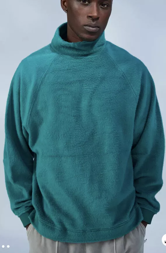 NWT Urban Outfitters Standard Cloth Articulated Mock Neck Sweatshirt Green L