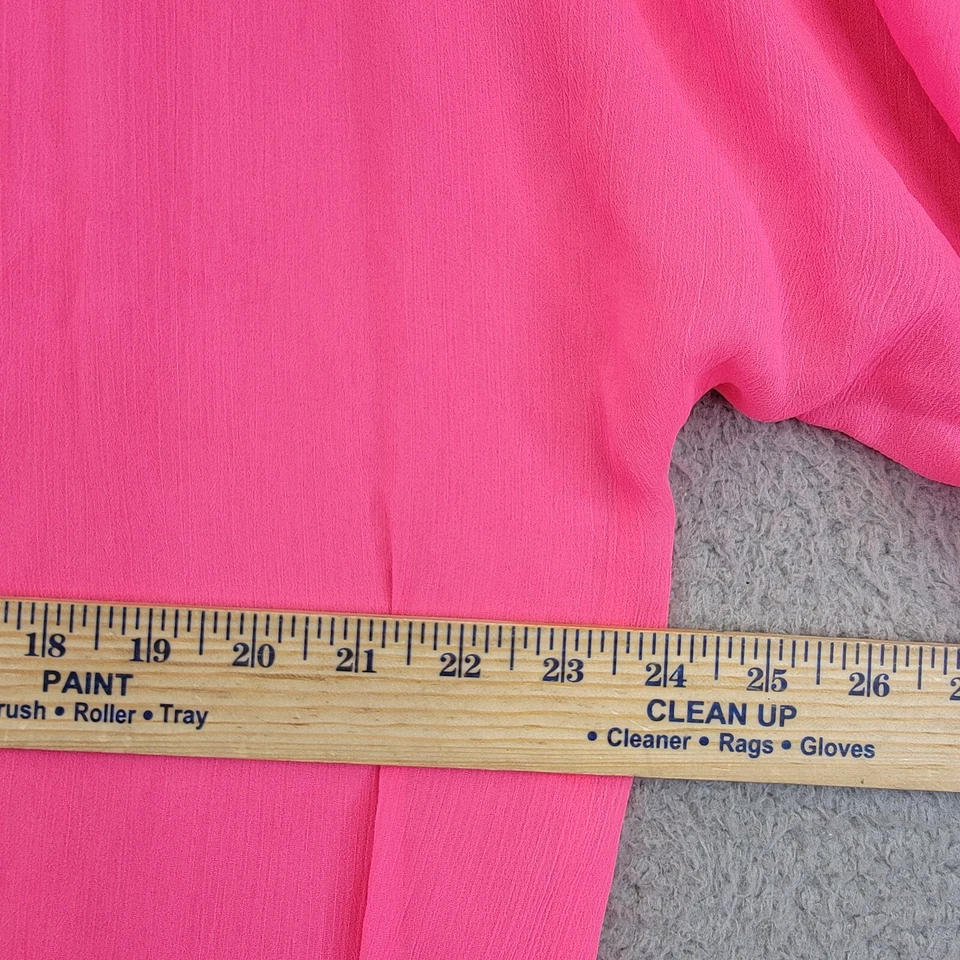 No Boundaries Women’s Sheer Cardigan Duster S/M Juniors Hot Pink Cover Up - Image 3 of 4