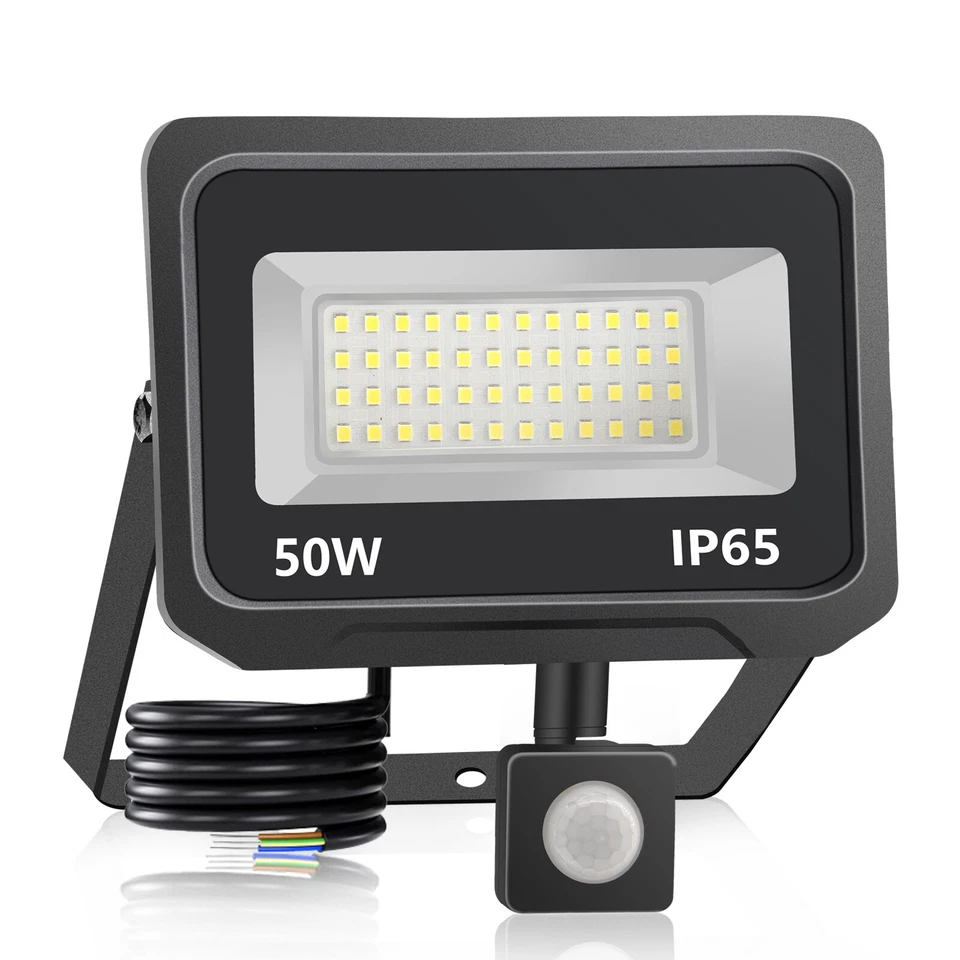 4X50W LED Fluter mit Bewegungsmelder Außen Strahler Scheinwerfer Kaltweiß IP65 - Bild 2 von 4