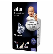 40 New Braun Probe Covers Thermoscan Ear Thermometer Replacement Lens Filter Cap