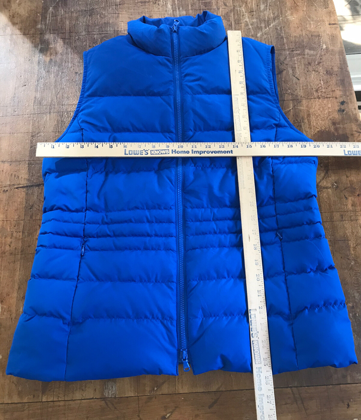 TALBOTS Women’s Puffer Vest Sz Medium Cobalt Blue Color Full Zipper