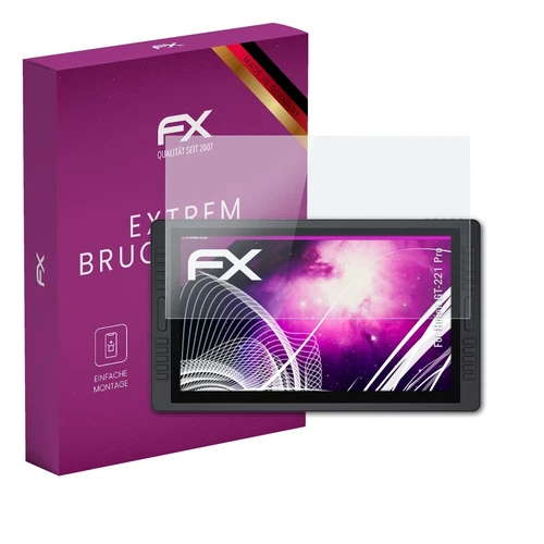 atFoliX Glasfolie für Huion GT-221 Pro Displayfolie 9H Schutzpanzer