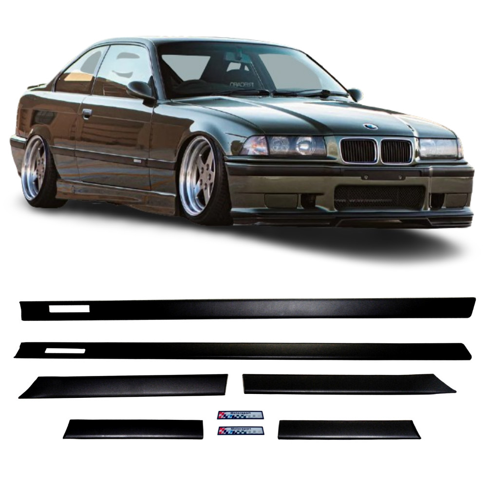 Kit 6pc Baguettes Latérales BMW E36 Coupé Look M3 Design Large et Robuste