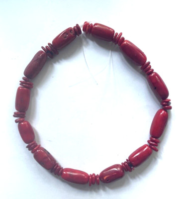 RED BAMBOO ENHANCED CORAL STRAND 15 1/2''  TUBES AND DISCS BELOW WHOLESALE!!!