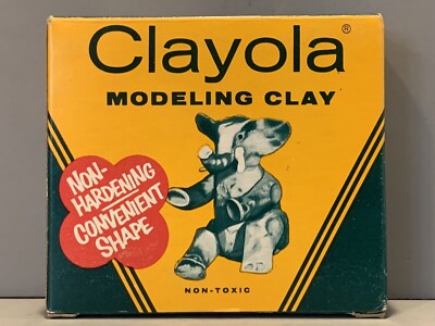 Vintage CRAYOLA Modeling Clay Binney & Smith NOS Original Box Packaging 4 Colors