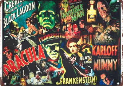 METAL SIGN Universal Monsters Collage Movie Poster Metal Sign 10" x 14"  141WC51 | eBay