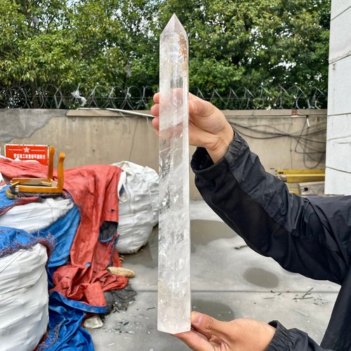 4.38LB Natural clear white crystal obelisk Crystal energy column Reiki healing - 第 16/20 張圖片