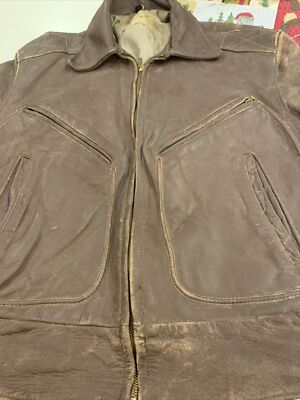 ジャケット・アウター 60s WINDWARD Horsehide Leather Jacket Vintage! 1930s-40's Windward Horsehide Leather Motorcycle Jacket