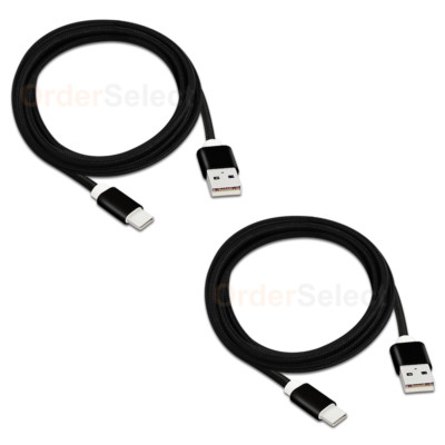 2X USB Type C 6FT Braided Charger Data Sync Cable Cord for Android Cell Phone