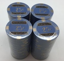(100) 25cent Nevada Club Brass Core Poker Chips 15 gr