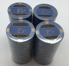(100) 25cent Nevada Club Brass Core Poker Chips 15 gr