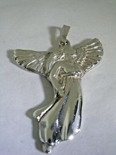 ANGEL PENDANT CHARM WITH WINGS AND A HIGH POLISHED FINISH IN STERLING SILVER