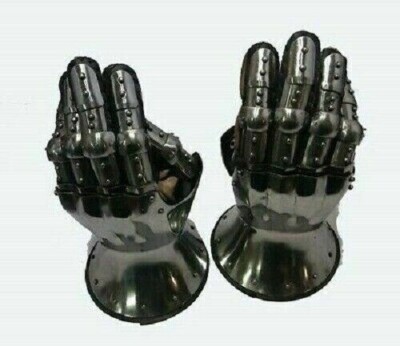 SCA LARP Medieval Knight Gauntlets Functional Armor Gloves Leather Steel DESIGN