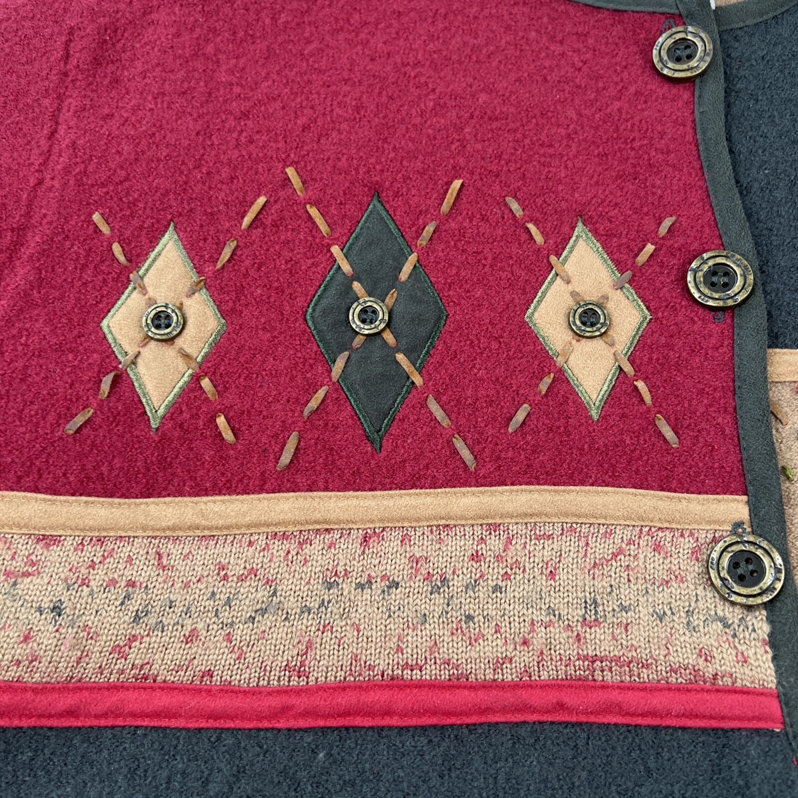 Koret Patchwork Sweater Womens XL Cardigan Colorb… - image 7