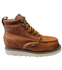 Men's Bonanza 6 Inch Wedge Steel Toe Leather Golden Brown Moc Toe Boot BAT-630