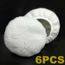 6PCS Polishing Bonnet Buffer Pads Soft Wool For 5-6" 7-8" 9-10 inch Car Polisher
