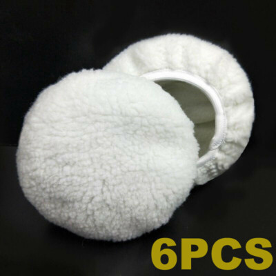 6PCS Polishing Bonnet Buffer Pads Soft Wool For 5-6'' 7-8'' 9-10 inch Car Polisher