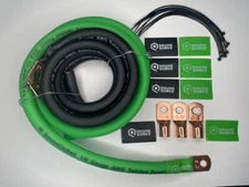 SoundQubed 4 Gauge Big 3 Upgrade Kit - CCA Wire Green and Black 4AWG