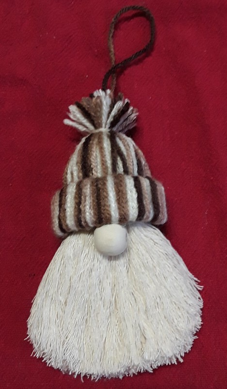 New Handmade Yarn / Macrame Gnome Christmas Tree Ornament