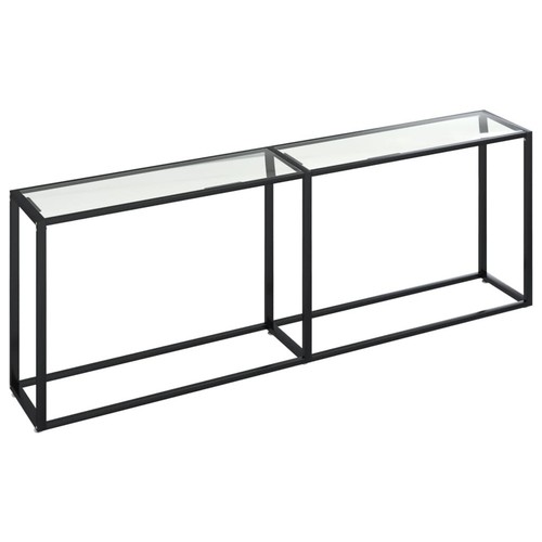 vidaXL Console Table Transparent 220x35x75.5cm Tempered Glass - Picture 2 of 7