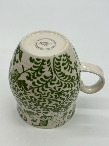Anthropologie Monogram "n" Mug w/ Green Flower Background - Picture 4 of 4