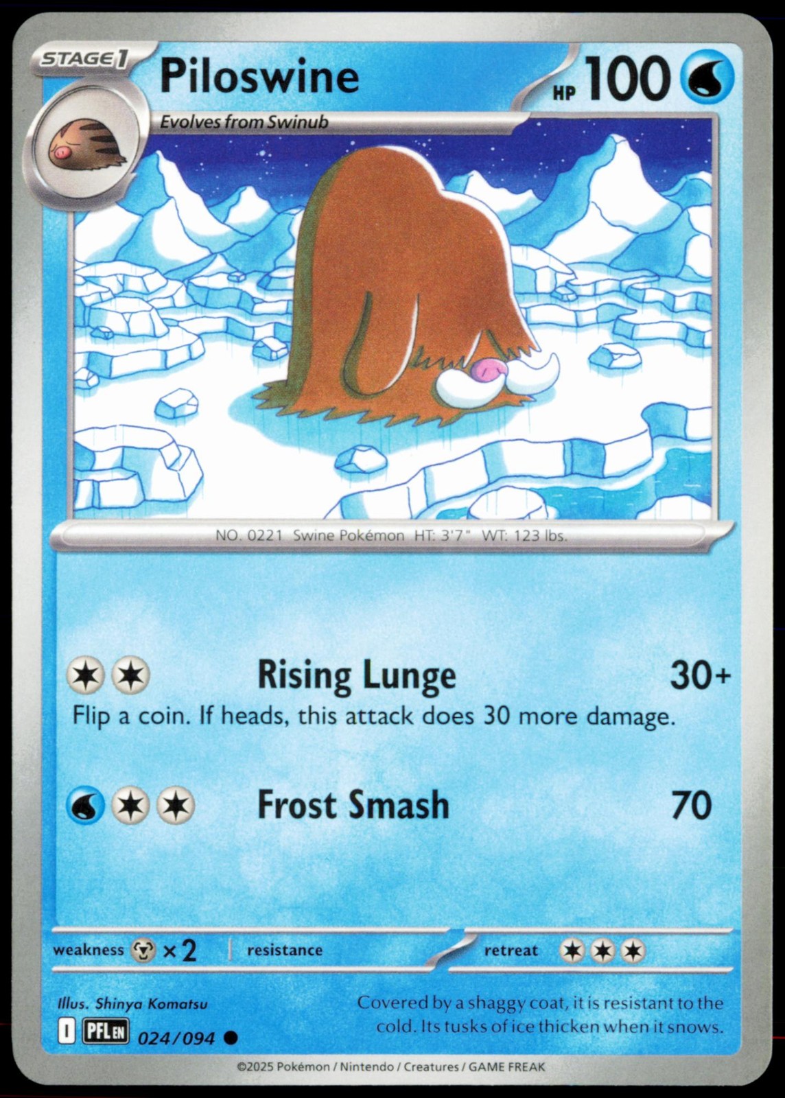 Piloswine 024/094 Common Phantasmal Flames NM Pokemon PFL