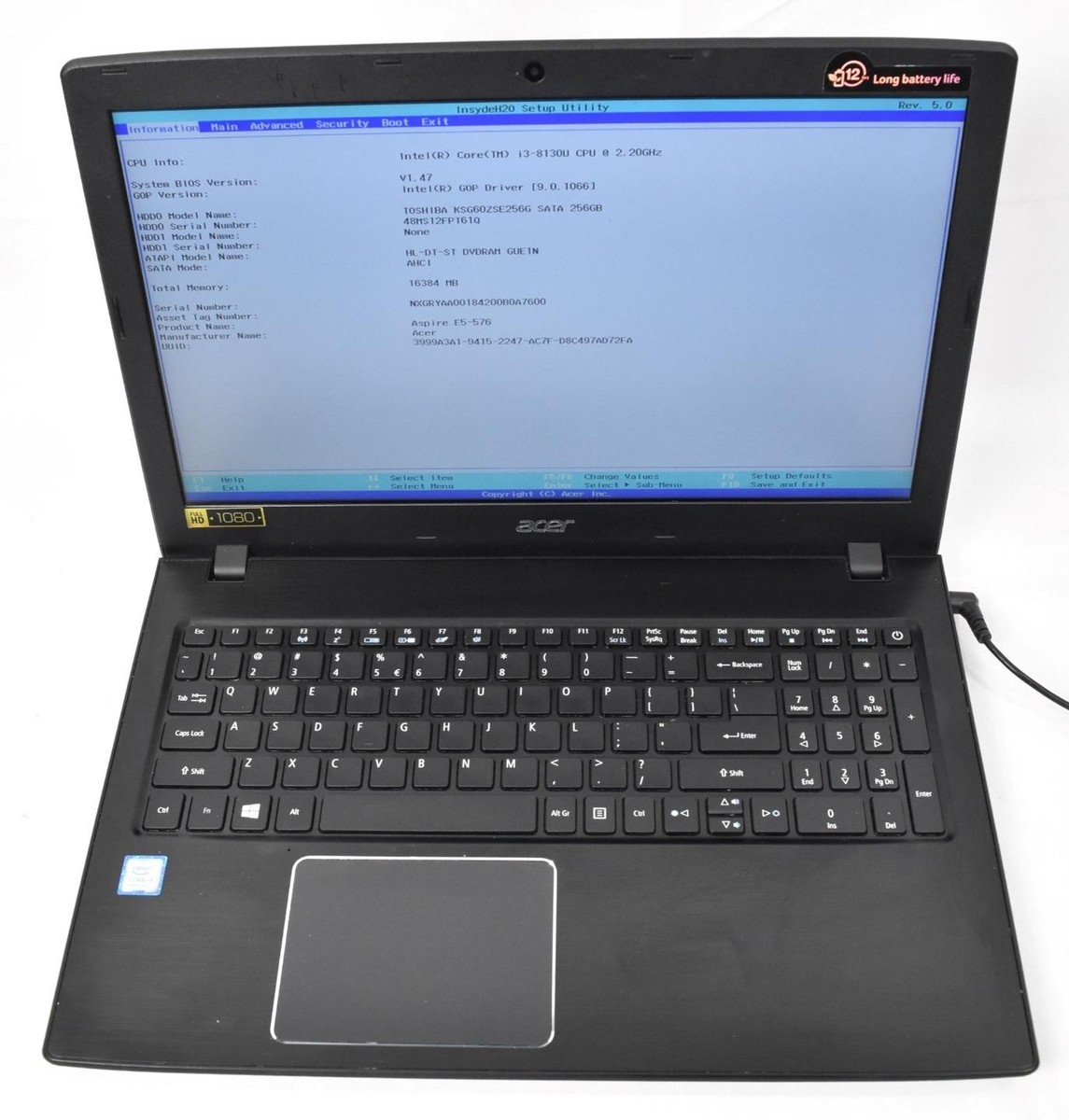 Acer E5-576-N34G ci3（7020U）8GB/128GB+240 Acer Aspire E5-576G - i3-7130U · NVIDIA GeForce 940MX · 15.6