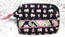 Vera Bradley Pink Elephants Small Cosmetic Case Retired VGC