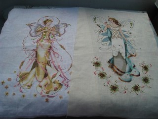 Completed Fairy Tapestries x2 with pretty beading