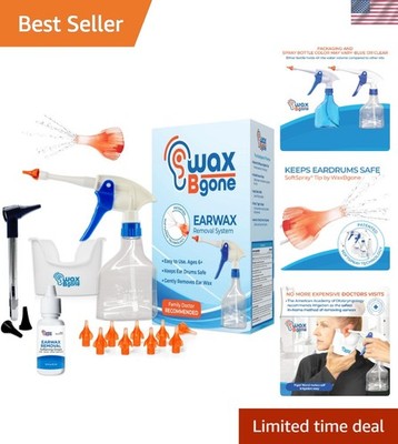 Efficient Home Ear Wax Removal Kit with 10 SoftSpray Tips & Ear Softening Drops