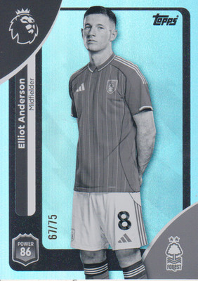 25-26 Topps English Premier League Black and White Sparkle Elliot Anderson 67/75