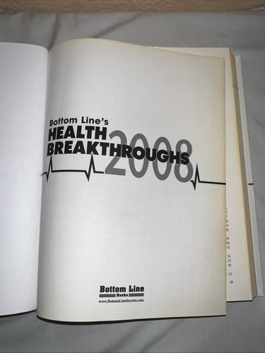 Bottom Line's HEALTH BREAKTHROUGHS 2008. First Edition Hardcover. Very Good Cond - Picture 4 of 10