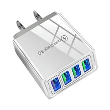 1pc 4-Port USB Faster Wall Charger Travel AC Power Adapter for Cell Phone QC 3.0
