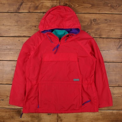 Vintage Columbia Windbreaker Jacke XL 90er Radialärmel Pullover rot