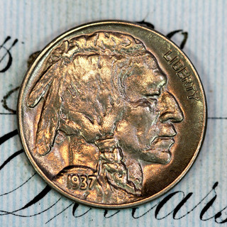 1937 D 3 LEGS NEAR GEM BU MS BUFFALO NICKEL FROM ORIGINAL COLLECTION