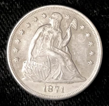 1871 Seated Lady Liberty w Eagle on the reverse side Commemorative Dollar