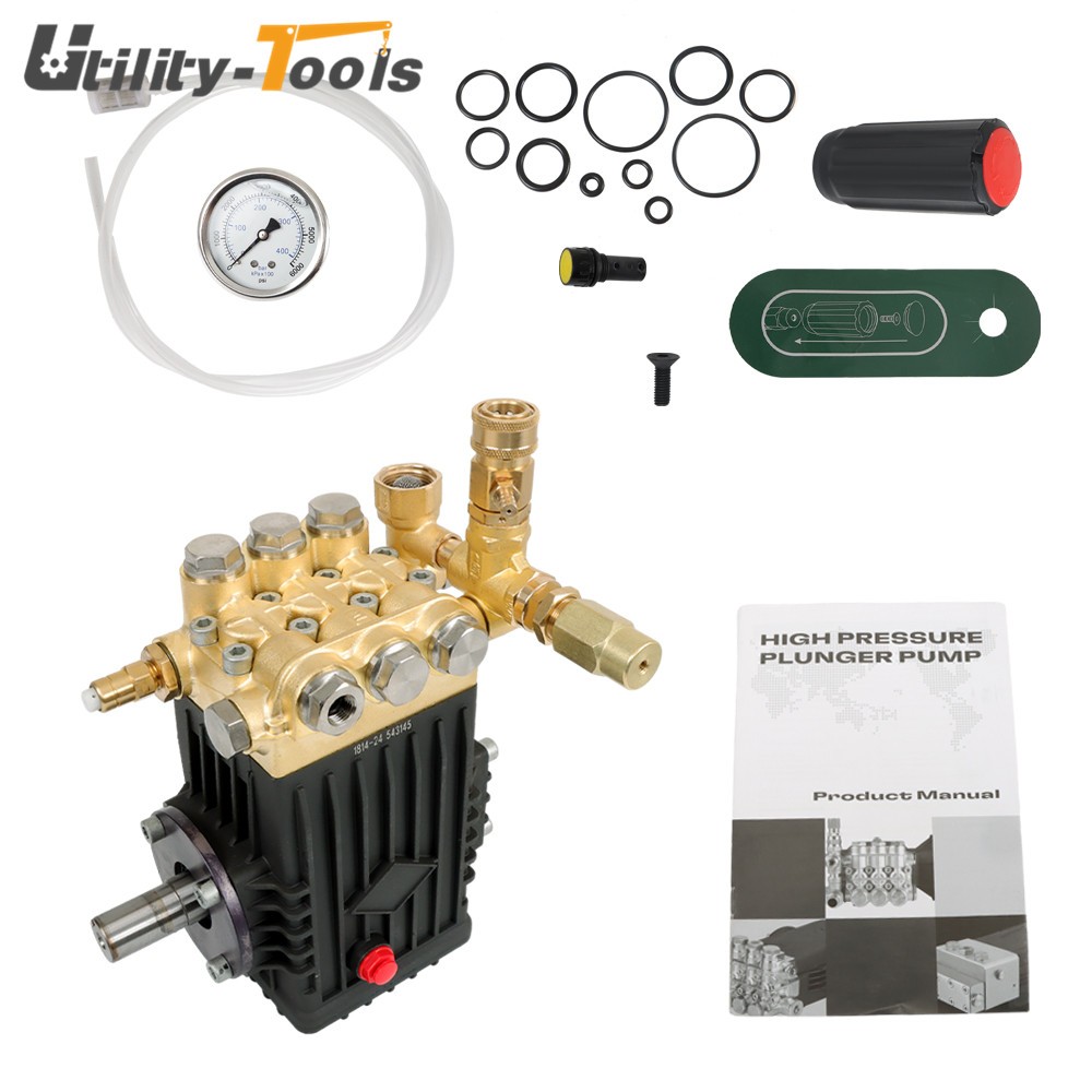 3600 PSI 4.9GPM Pressure Power Washer Pump 24mm Solid Shaft Belt Drive US