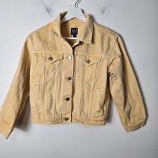 Gap Size XS Yellow Cropped Trucker Button-Up ...