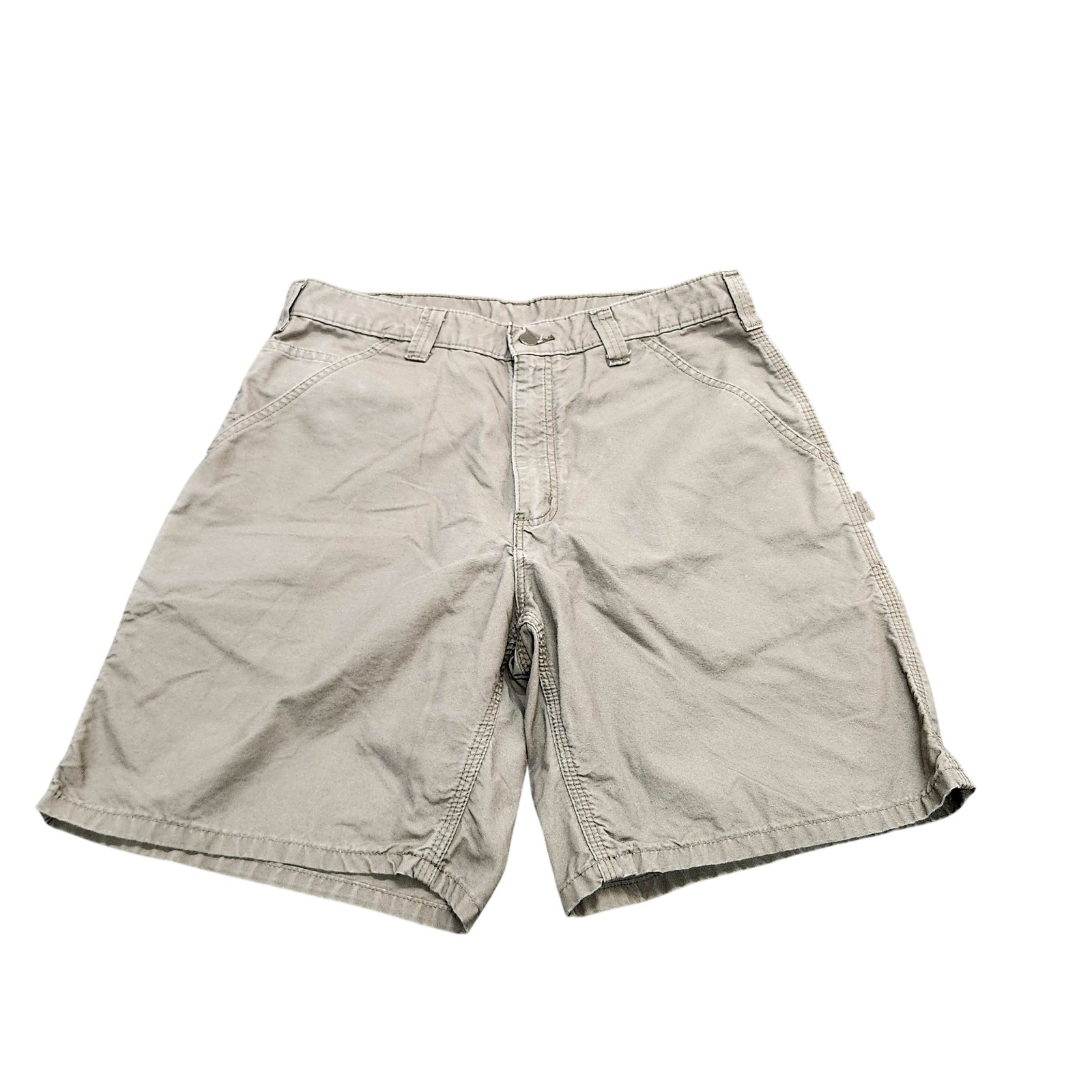 Carhartt Cargo Shorts Mens 33 Beige Canvas Workwear Utility Pockets Original Fit