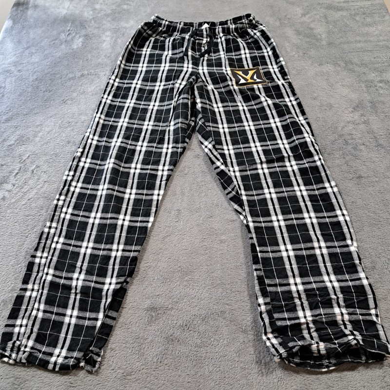 District Black and White Check Flannel Pajama Pants Mens Size Small Drawstring