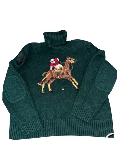 OG Vintage Polo Ralph Lauren Sweater Knit Pony Equestrian Turtleneck Rugby 90s