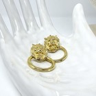 Vintage Jewelry Lot 7 Pc Faux Pearl Necklace Lion Earrings Brooches Bracelet — photo 4