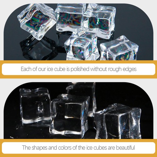 50pcs Reusable Ice Cube Acrylic Squares Ice Cubes Washable Ice Cube Fish Tank - Picture 5 of 12
