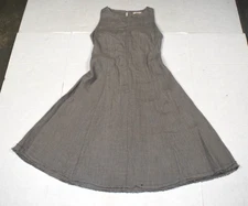 Vintage Linen Dress Cosmo Size XS 90s Natural Stone Gray Made Italy